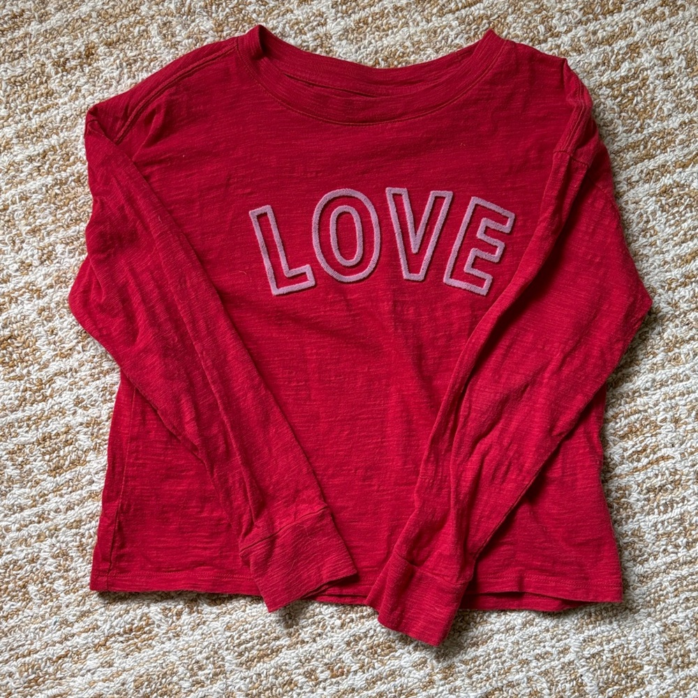 GAP Kids Red Love Long Sleeve Tee